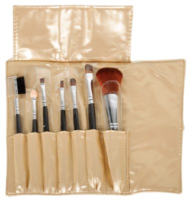 Tika Gold Makeup Case Set 7 Brushes