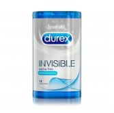 Condoms Invisible Extra Lubricated 12 Units Condoms Invisible Extra Lubricated 12 Units